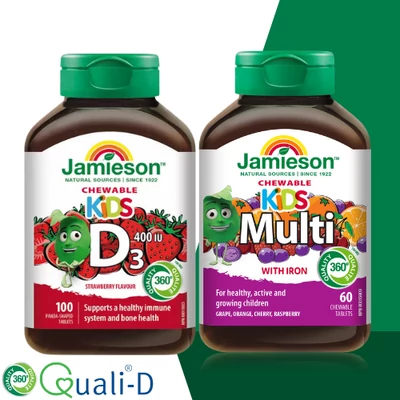 Jamieson D3-vitamin Kids+Multi Kids szopogatótabletta 60x