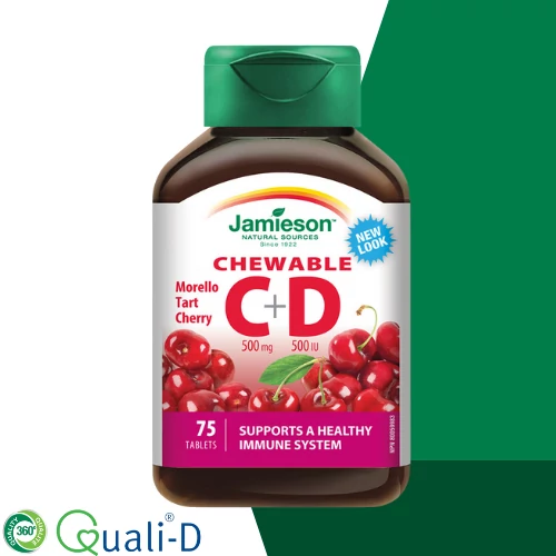 Jamieson C+D vitamin 500mg rágótabletta 75x