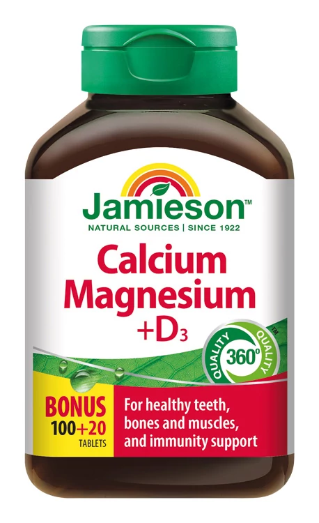 Jamieson Kalcium, Magnézium, D3-vitamin 120 tbl.