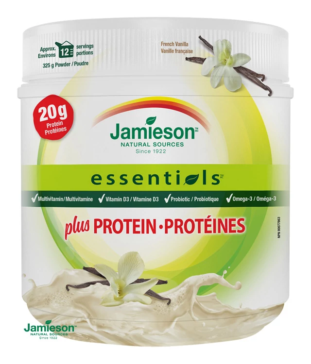 Jamieson Essentials™ plusz PROTEIN francia vanília ízesítéssel 325g